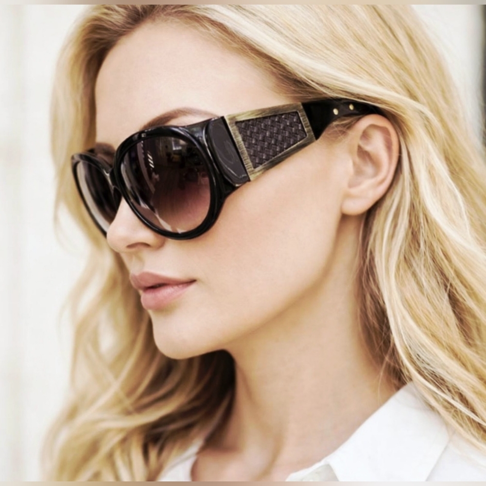 Bottega Veneta Brown Intrecciato Gradient Sunglasses